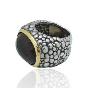 Superoro 18K Yellow Gold & Silver Quartz Ring